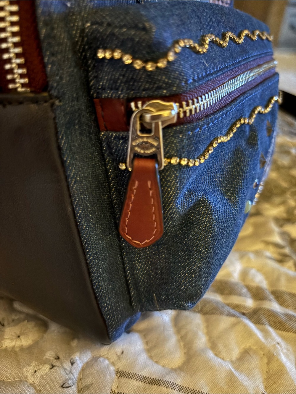 Coach Denim Patchwork Star Mini Backpack - Picture 4 of 7